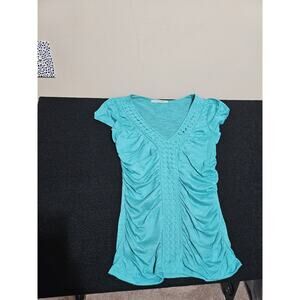 Maurices Women's Ruched Turquoise Top - Size S